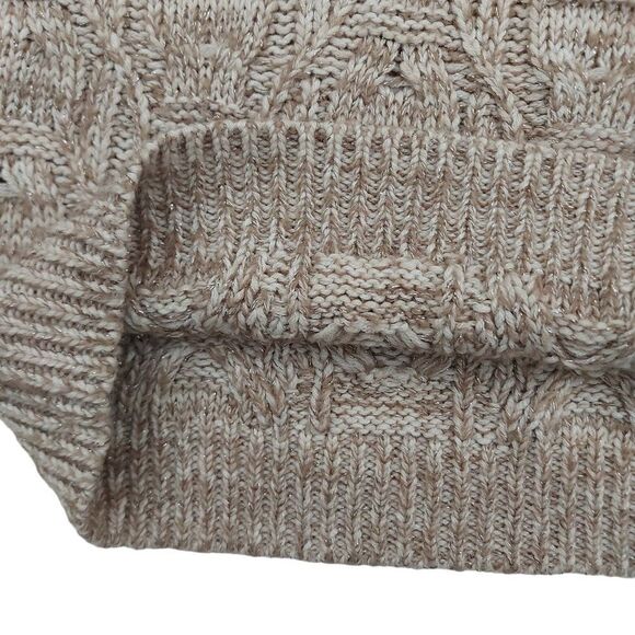 Coldwater Creek Sweater Womens Medium Beige  Merino Wool Turtleneck Long Sleeve - Picture 7 of 12